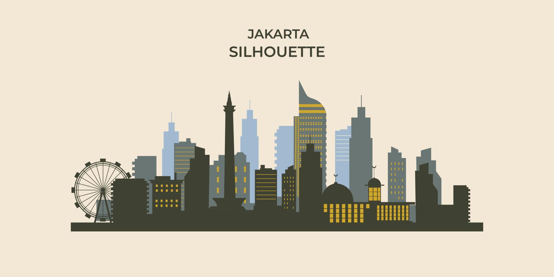 Jakarta city flat background vector