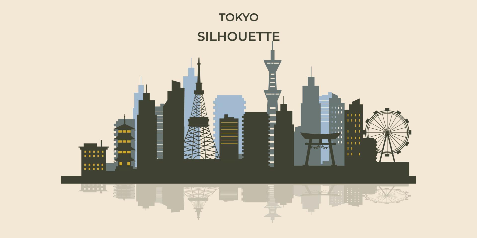 fondo de paisaje de la ciudad de tokio vector