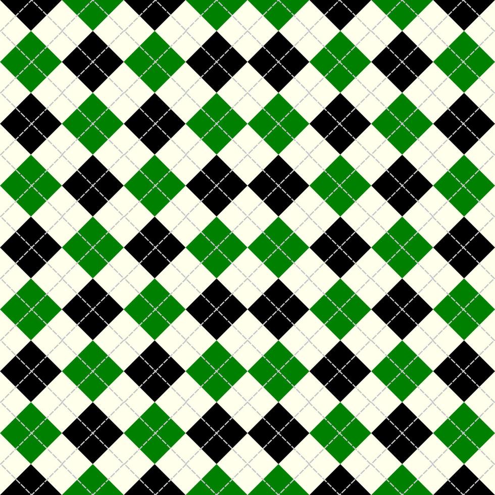 seamless argyle pattern in green and black. vector