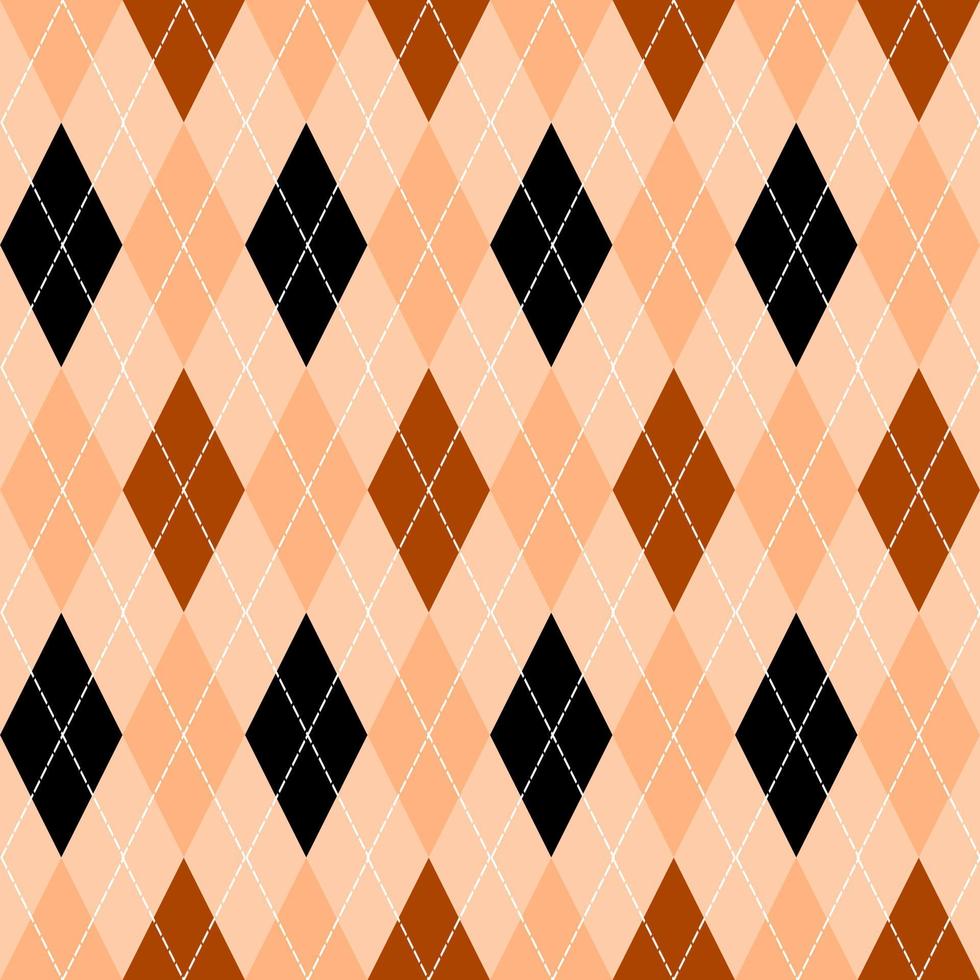 patrón de argyle transparente en marrón y negro. vector