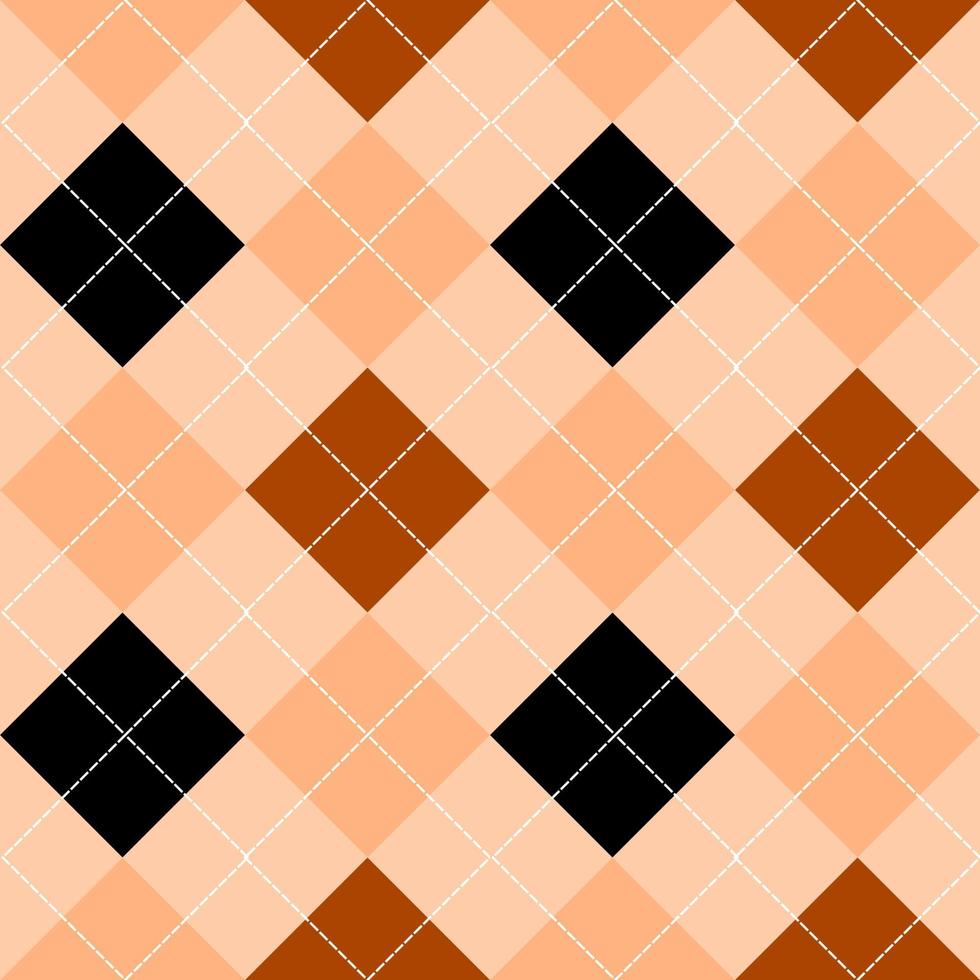 patrón de argyle transparente en marrón y negro. vector