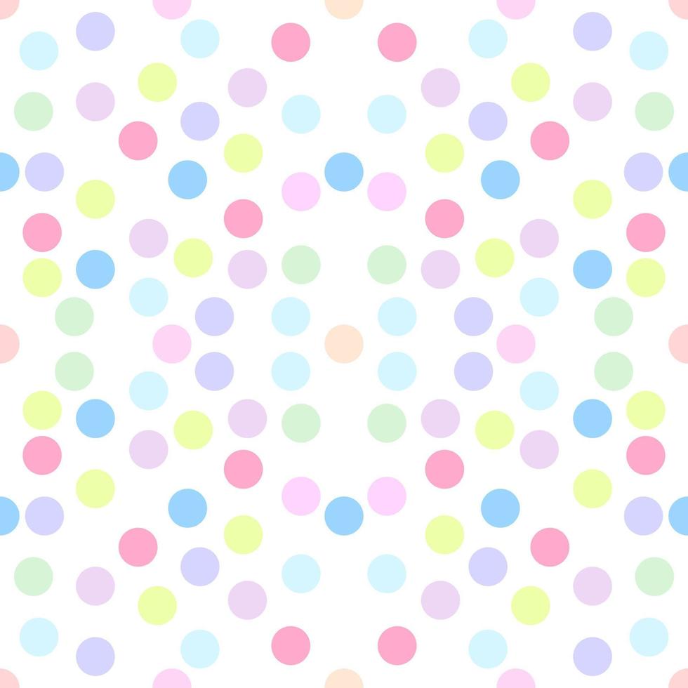 polka dots colorful seamless  pattern on white background vector