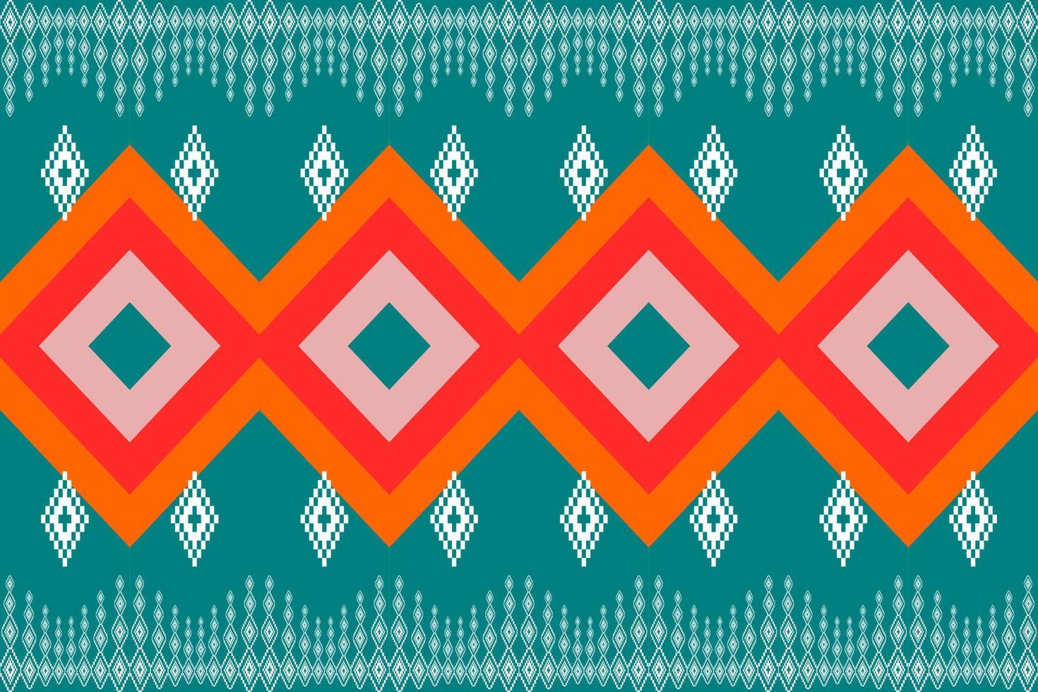 blue seamless geometric ethnic pattern vector