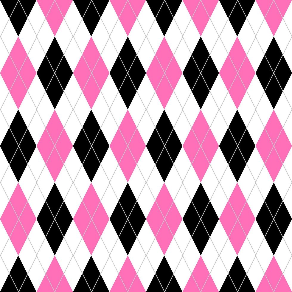 seamless argyle pattern in pink and black. vector