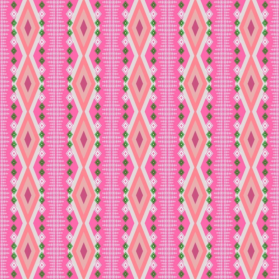 pink seamless geometric ethnic pattern vector