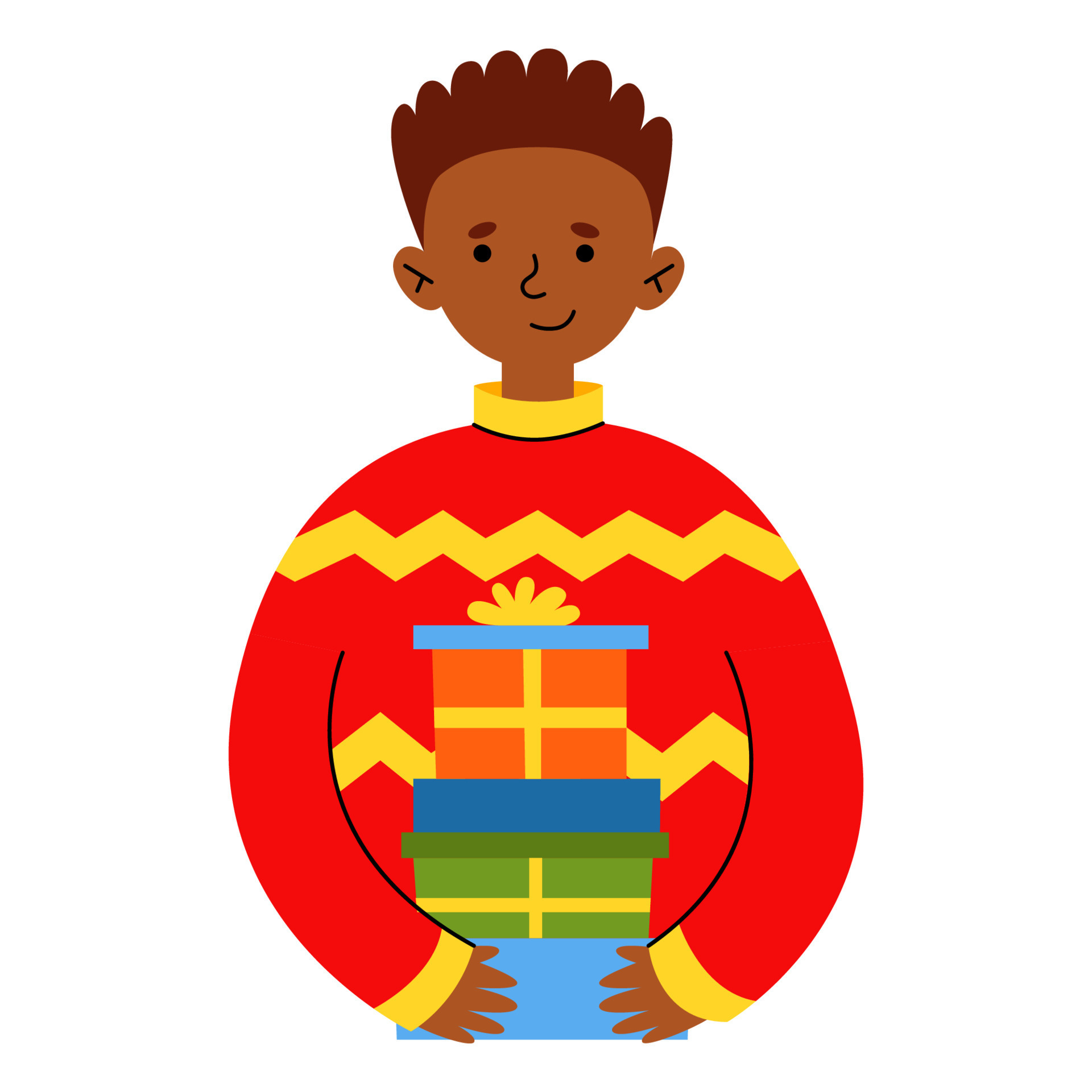 Young black man with New Year gifts. Funny cartoon characters preparing for Christmas. Man receiving presents. Christmas sale or Secret Santa surprises concept. Vector flat illustration. 13106466 Vector Art at Vecteezy Young black man with New Year gifts. Funny cartoon characters preparing for Christmas. Man receiving presents. Christmas sale or Secret Santa surprises concept. Vector flat illustration. 13106466 Vector Art at Vecteezy