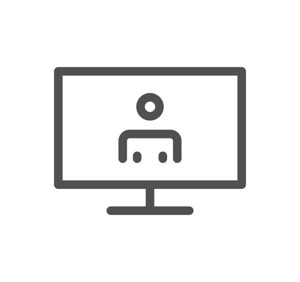 Video conferencing icon outline and linear vector. vector