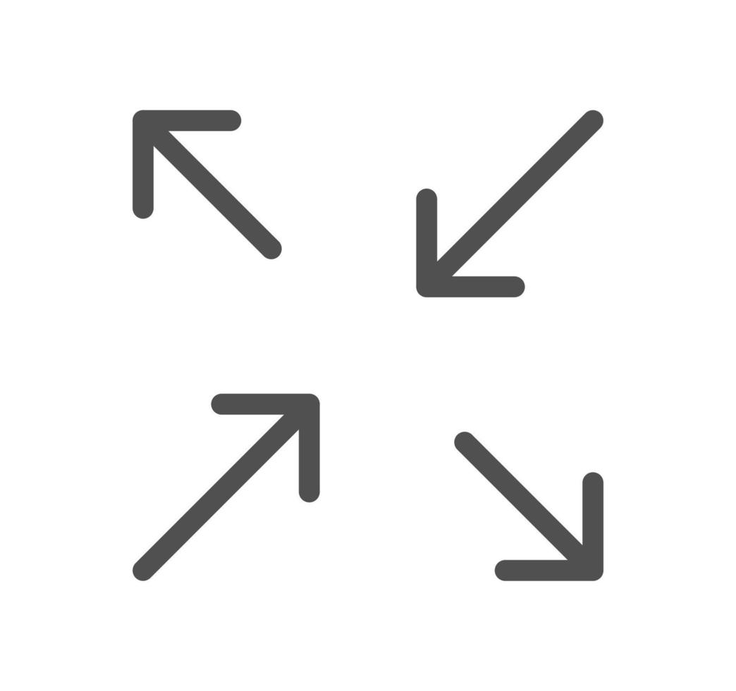 Arrow icon outline and linear vector. vector