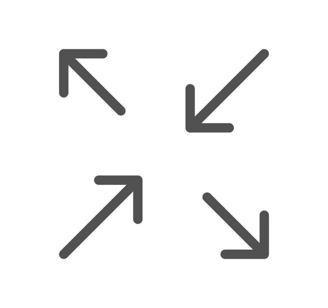 Arrow icon outline and linear vector. vector