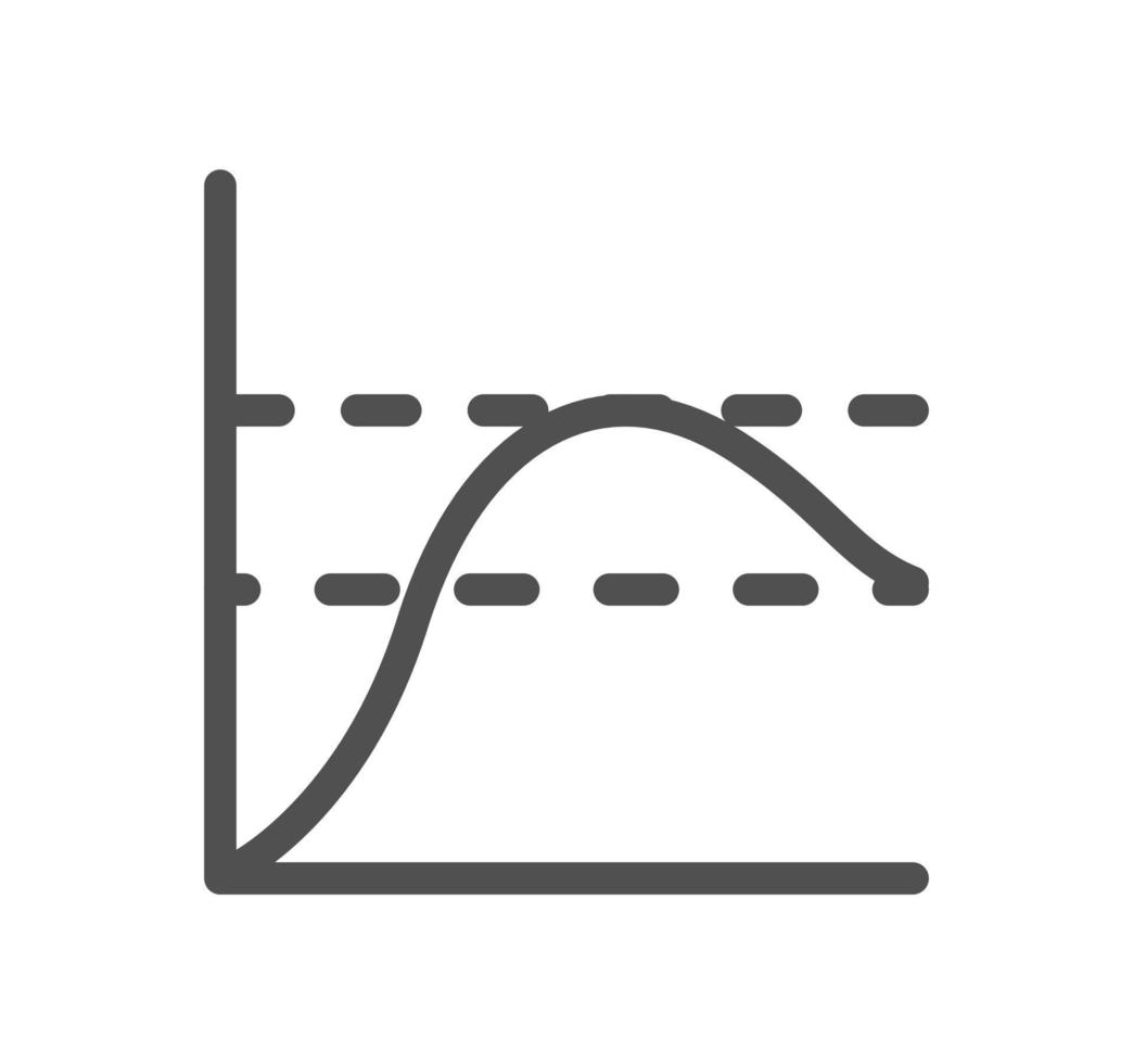 Graph icon outline and linear vector. vector