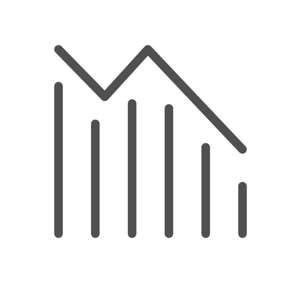 Graph icon outline and linear vector. vector