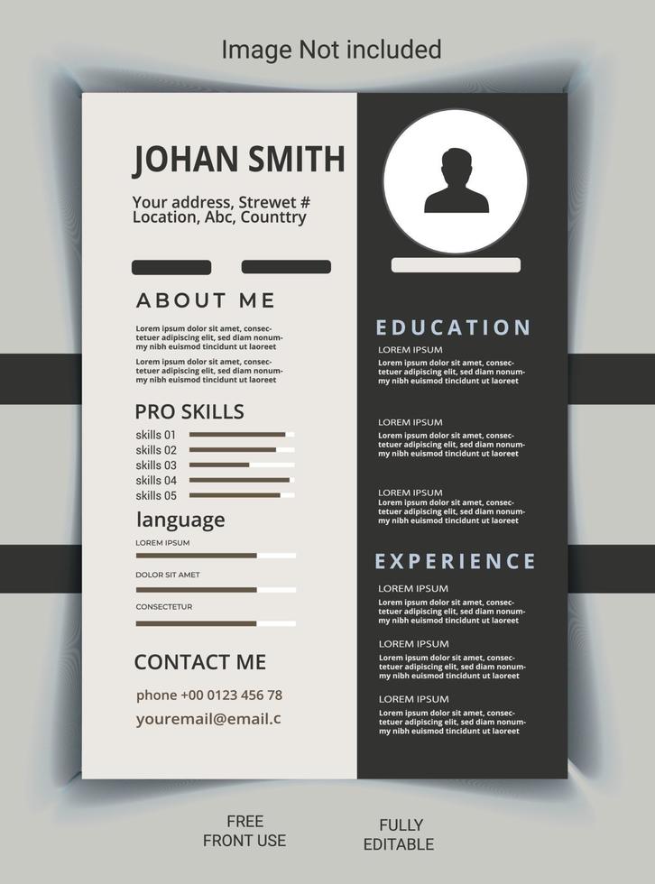 Professional CV resume template and letterhead  cover letter  vector minimalist  creative design