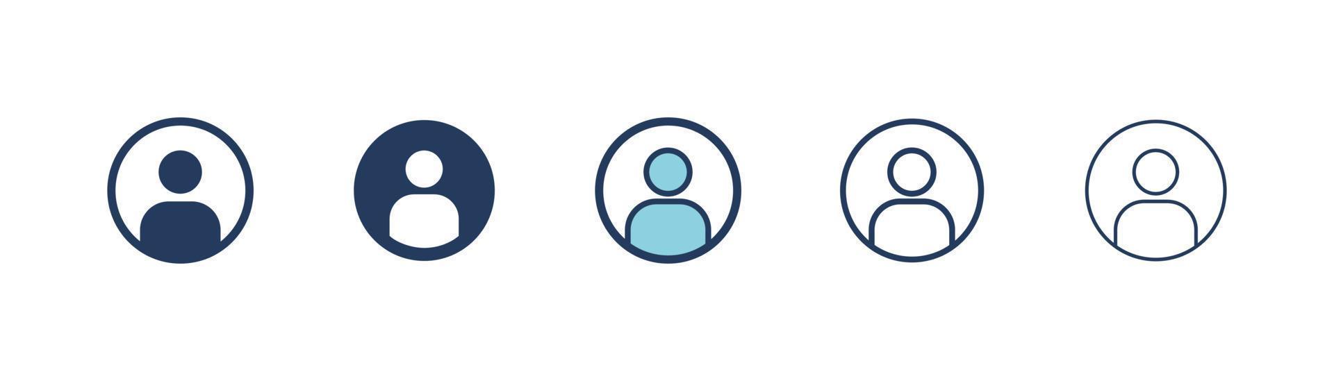 User profile icon. Profile avatar vector symbol. Filled and Linear style sign for mobile concept and web design. User profile symbol illustration. Pixel vector graphics - Vector