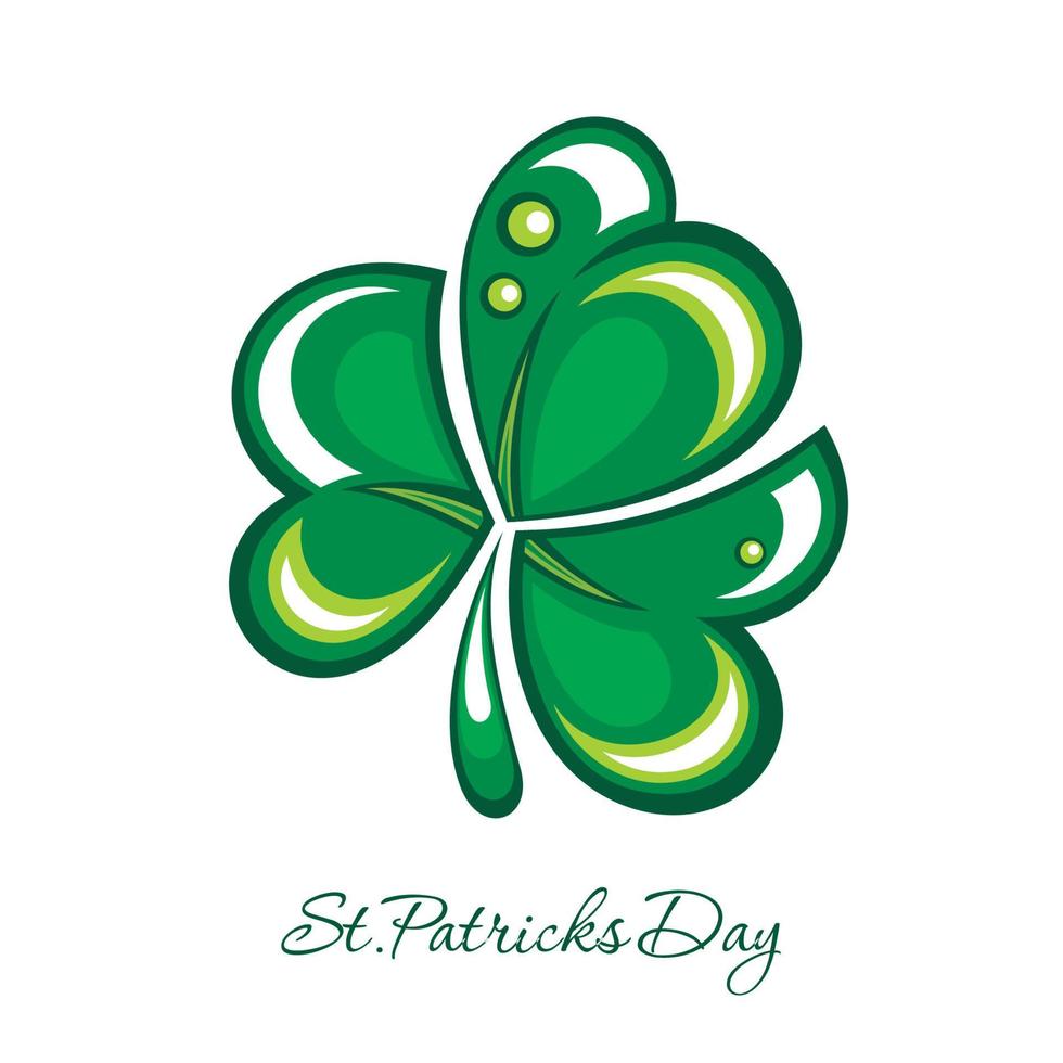 ST. Patrick element. Card of emblem with Shamrock vector