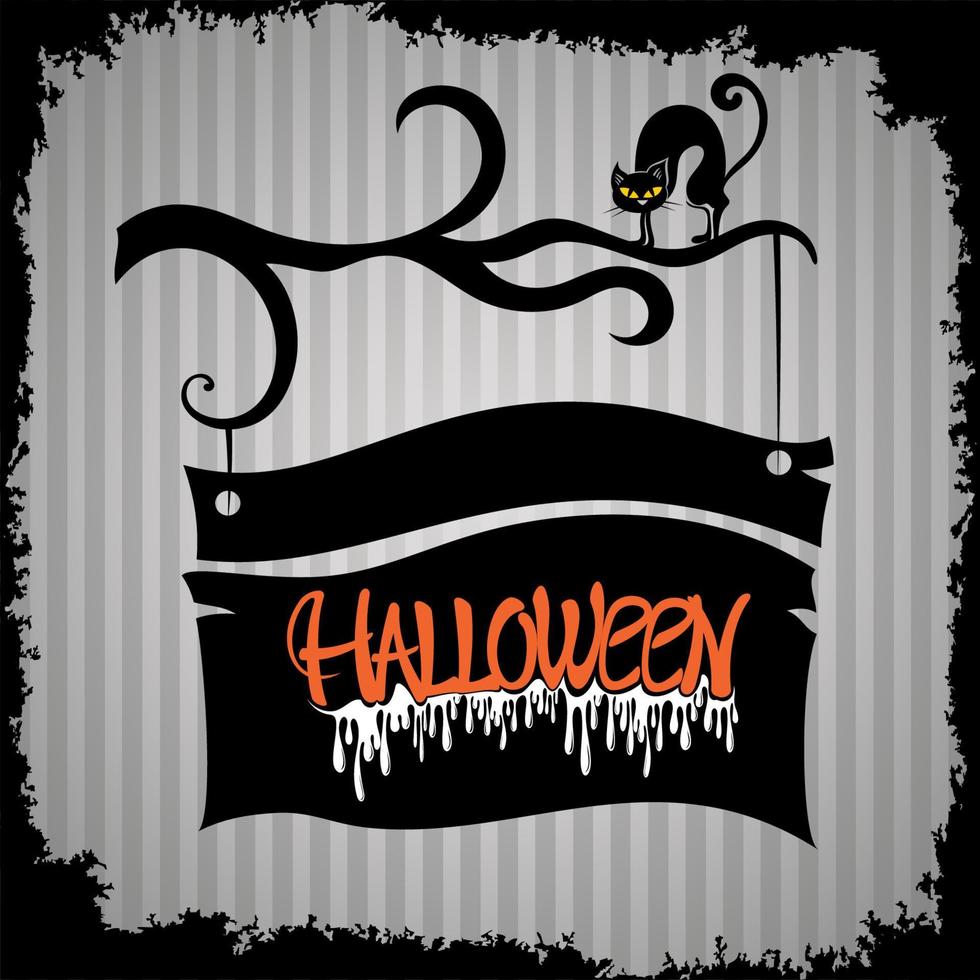 banner de feliz halloween, fondo de invitación de fiesta infantil. arte de corte de papel. ilustración vectorial truco o trato vector