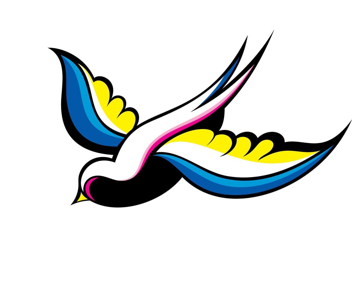 símbolo de pájaro. ilustración de golondrina vector