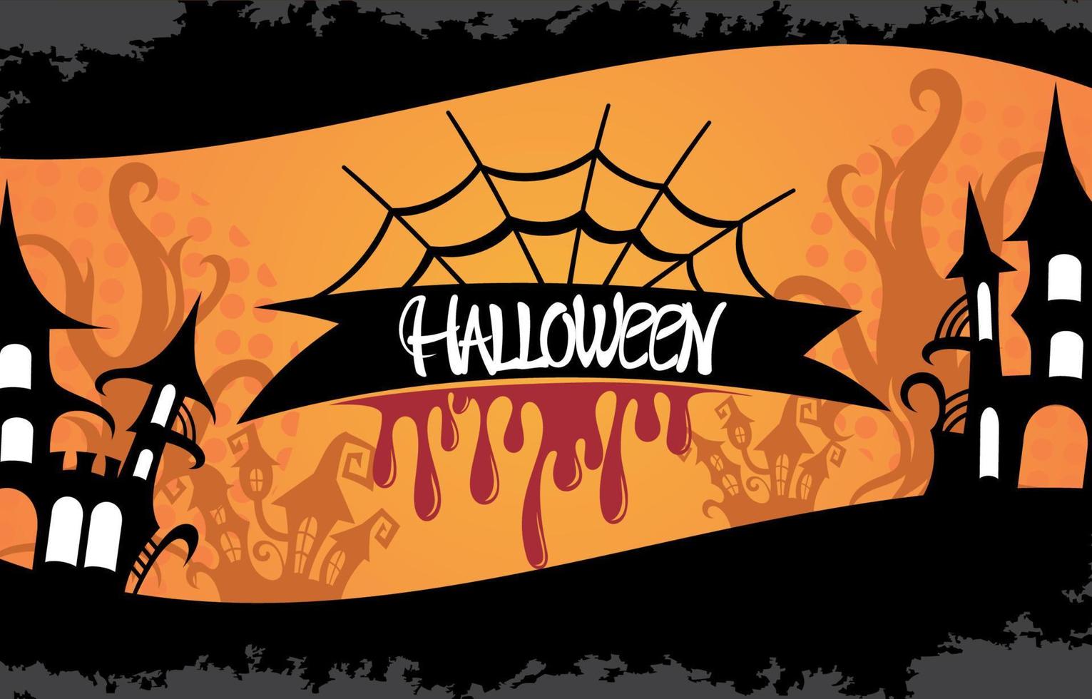 banner de feliz halloween, fondo de invitación de fiesta infantil. arte de corte de papel. ilustración vectorial truco o trato vector