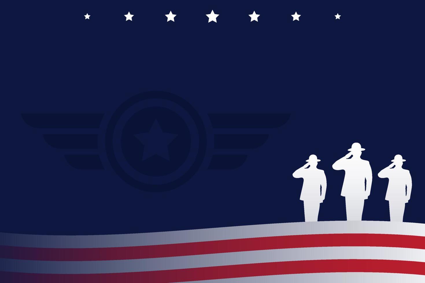 Veterans Day Background with Silhouette of soldiers vector