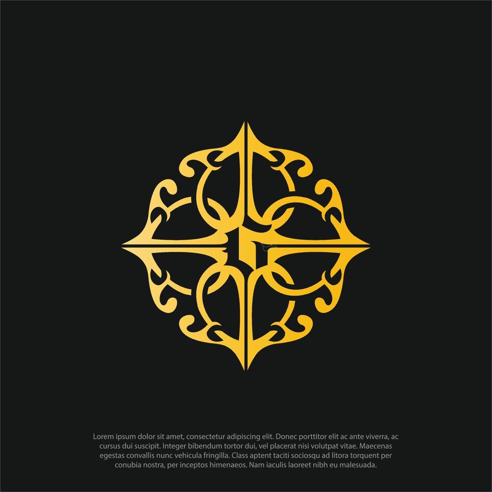 Elegant Luxury Pattern Motif Initials G G logo design inspiration, Beauty Elegant Mandala Ornament Pattern Line Art vector