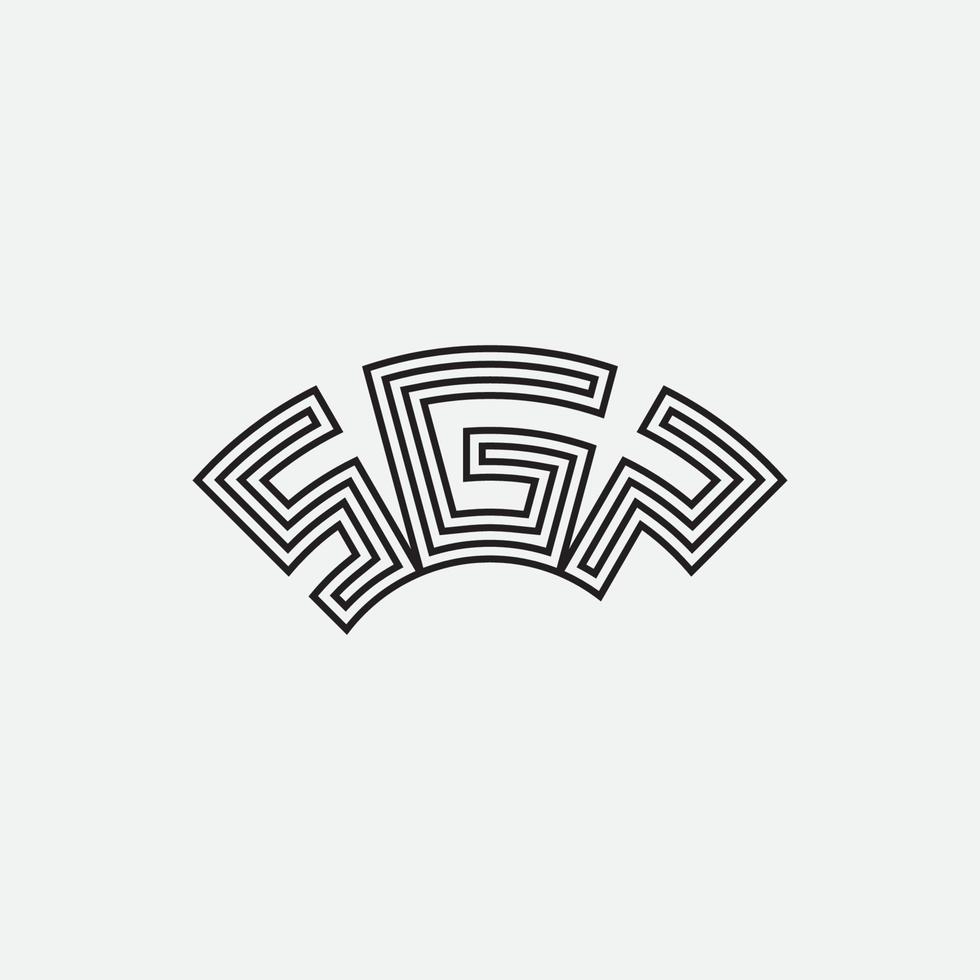 Initial letter SGP monogram logo template. vector
