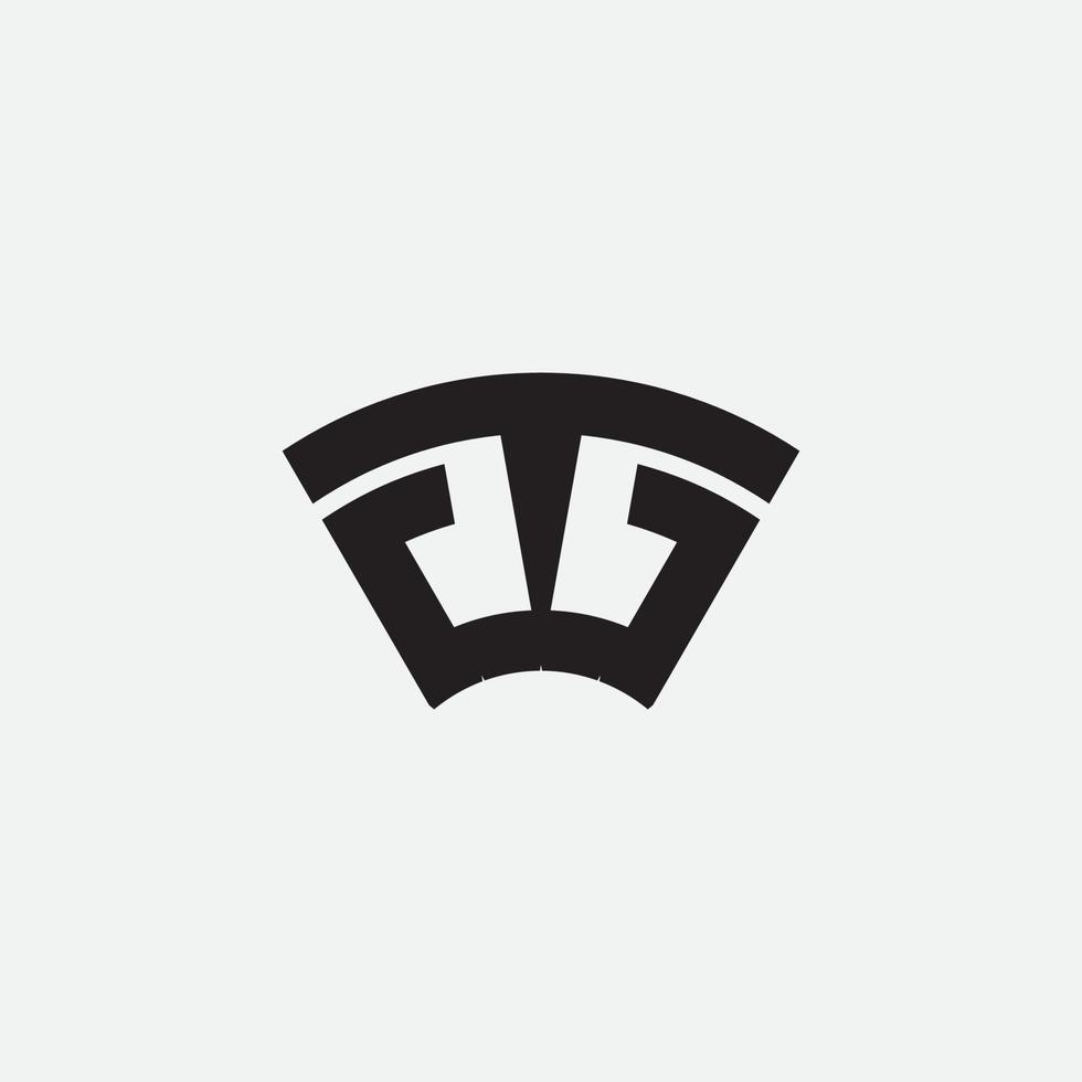 Initial letter TW or WT monogram logo template. vector