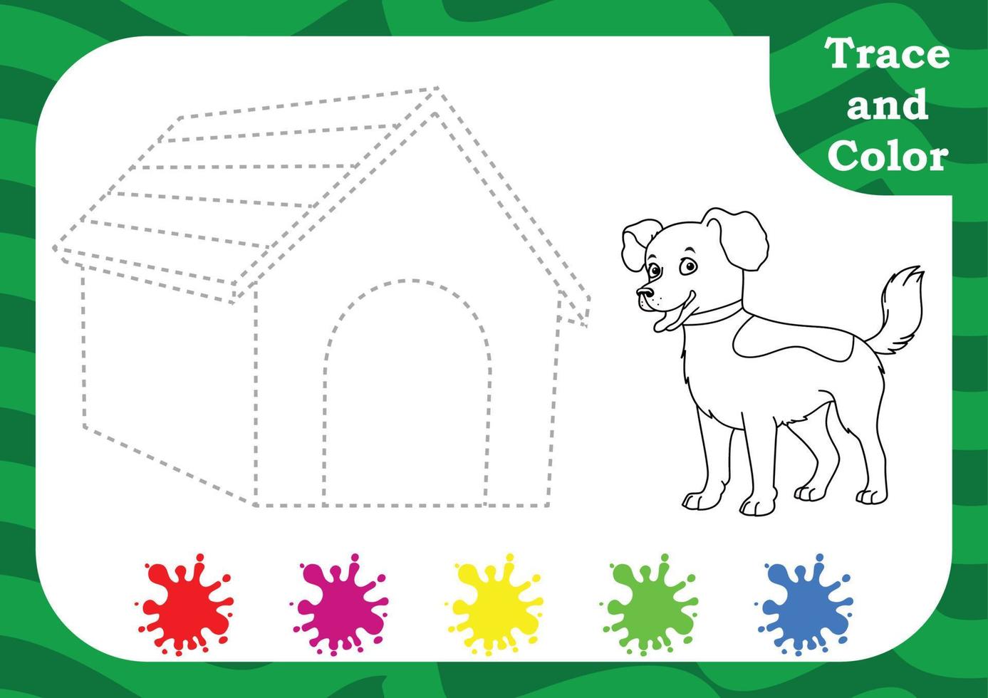 Preschool worksheet for practicing fine motor skill. Trace and color