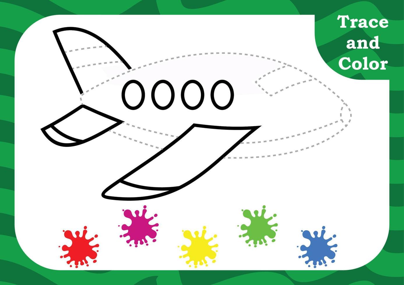 Preschool worksheet for practicing fine motor skill. Trace and color for kids. Tracing and coloring skills. tracing worksheet. vector