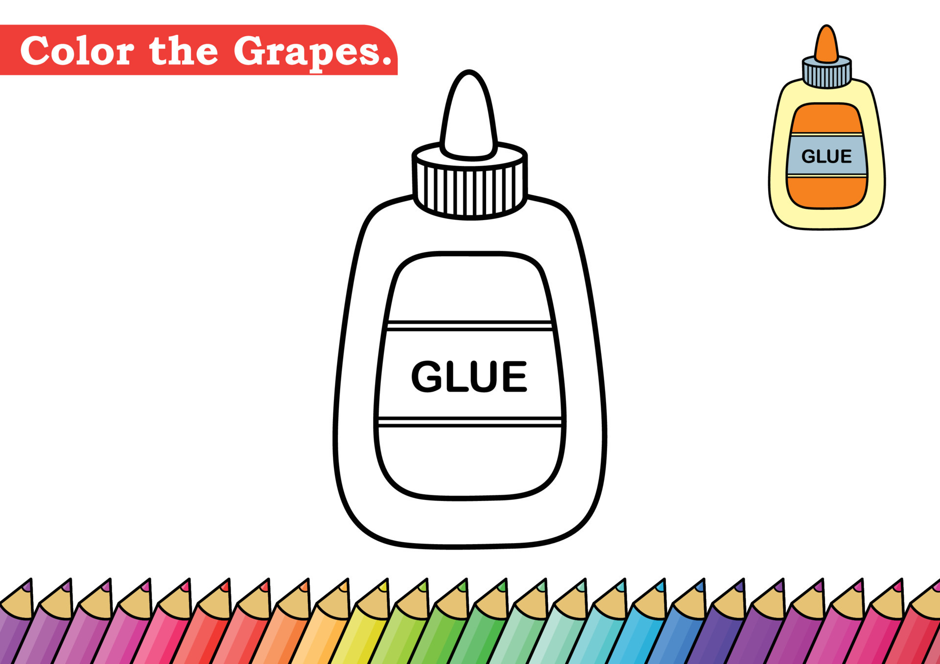 página para colorear de pegamento libro para colorear aislado páginas
