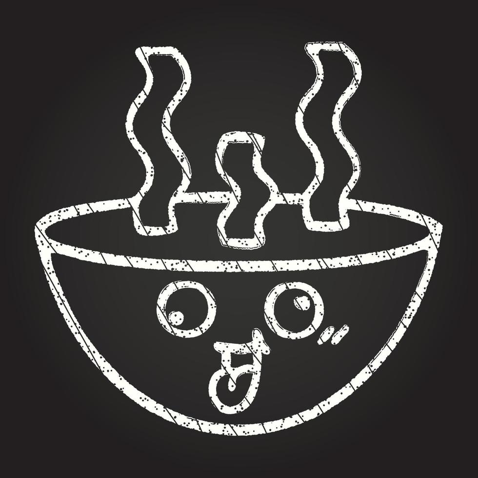 Noodle Bowl Chalk Drawing vector