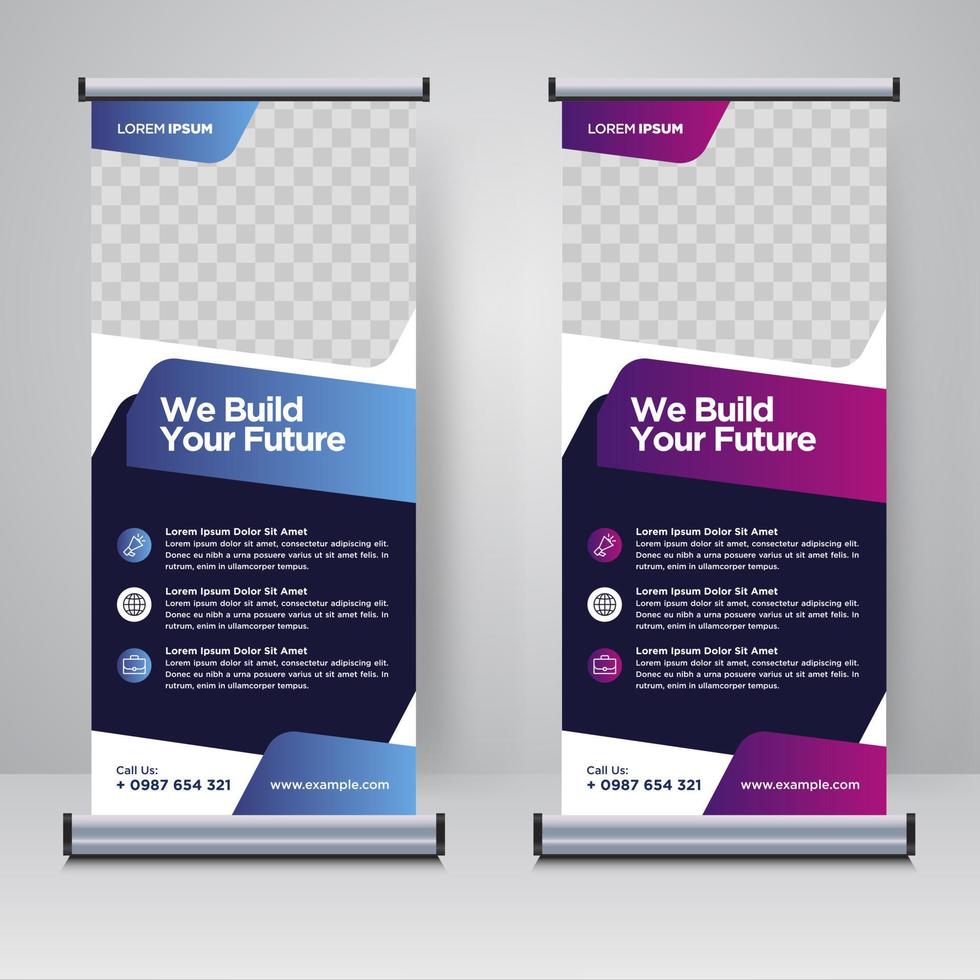 Corporate rollup or X banner design template vector