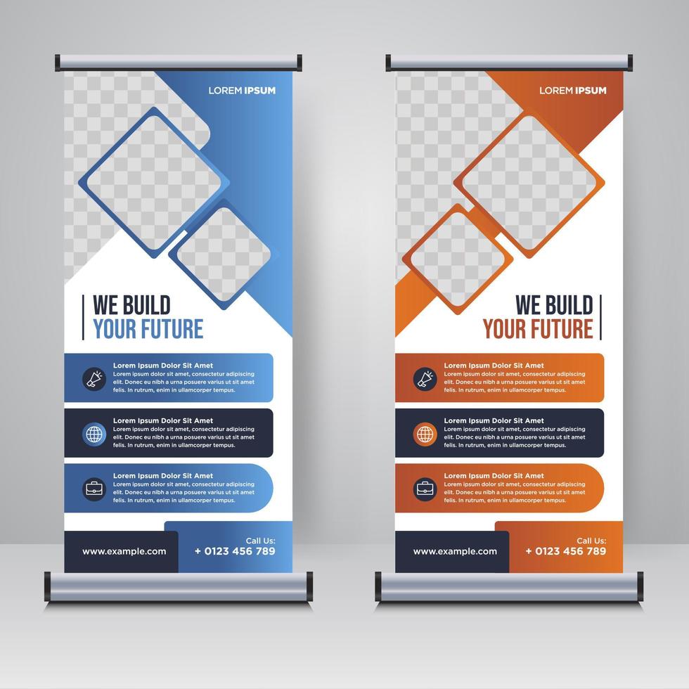 Corporate rollup or X banner design template vector