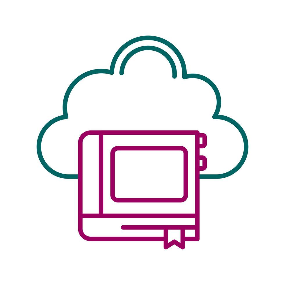 icono de vector de biblioteca de nube