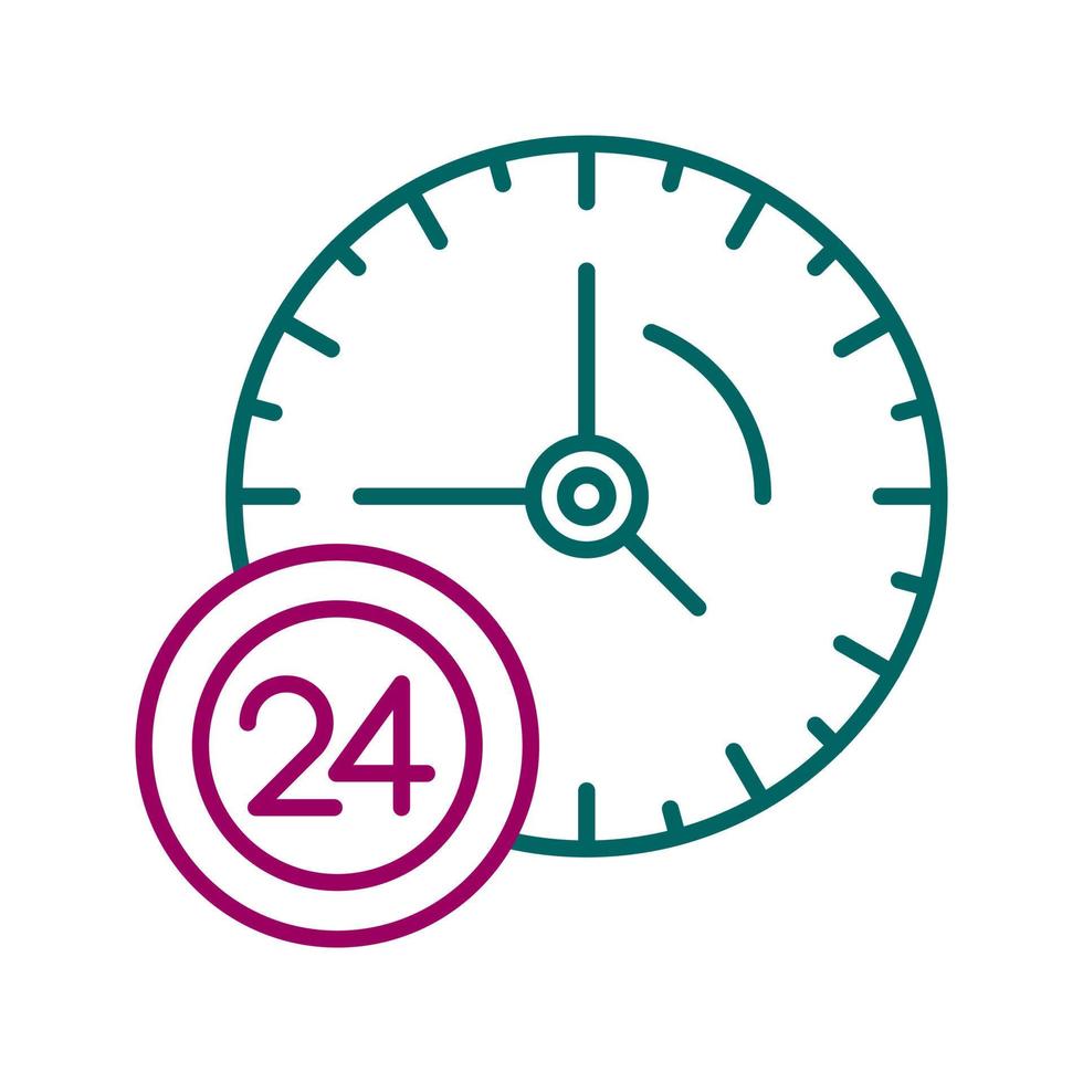 24 Hour Service Vector Icon