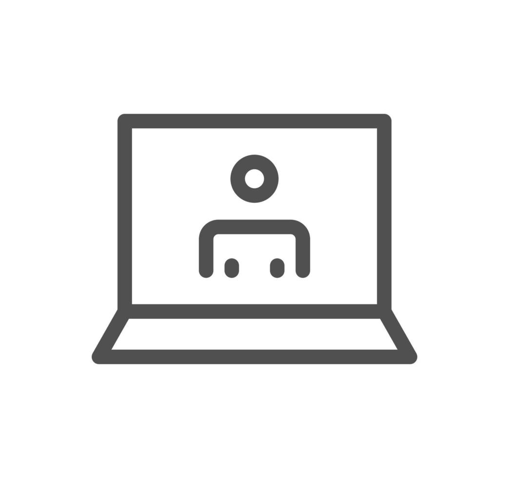 Video conferencing icon outline and linear vector. vector