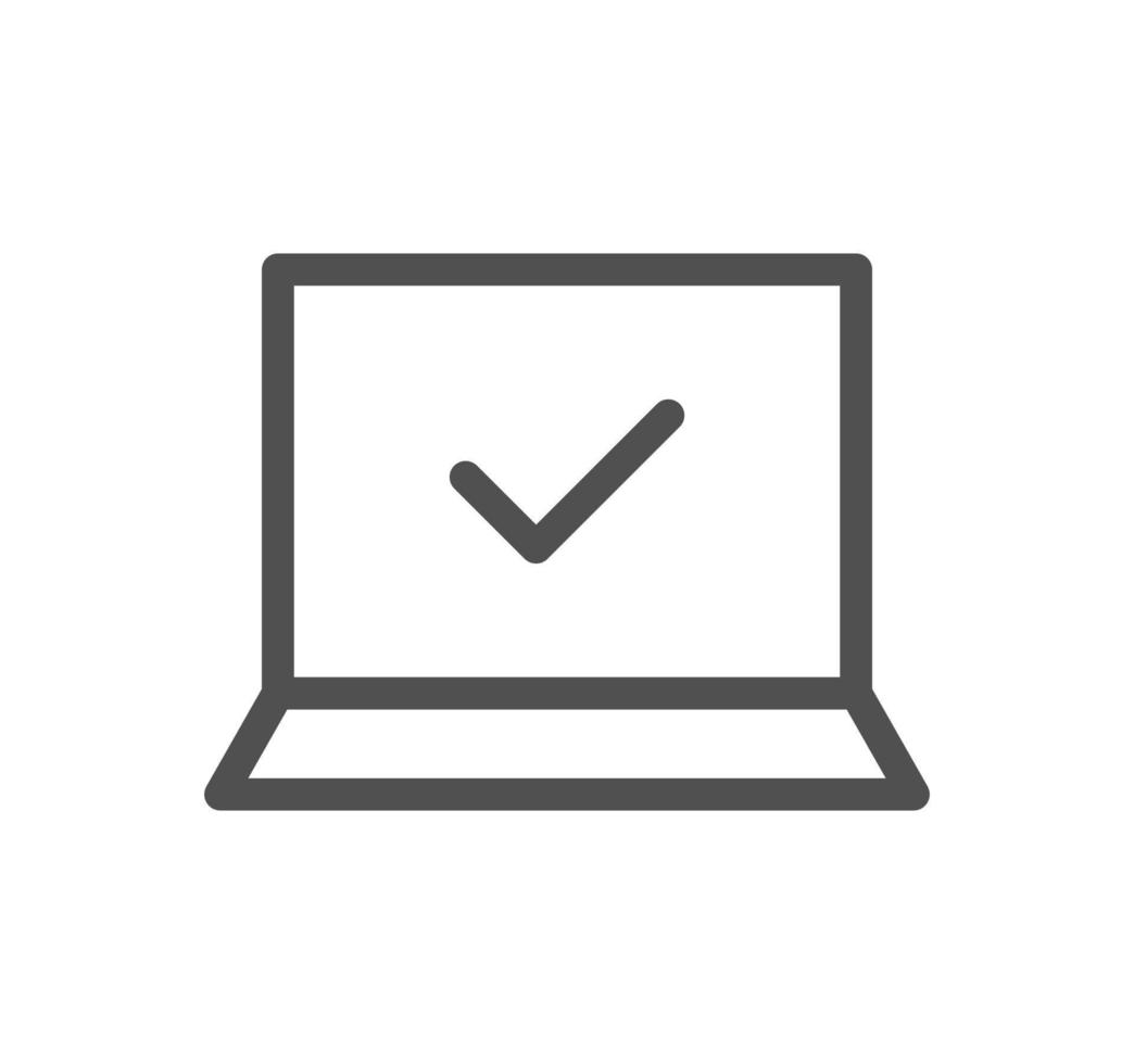 Confirm icon outline and linear vector. vector