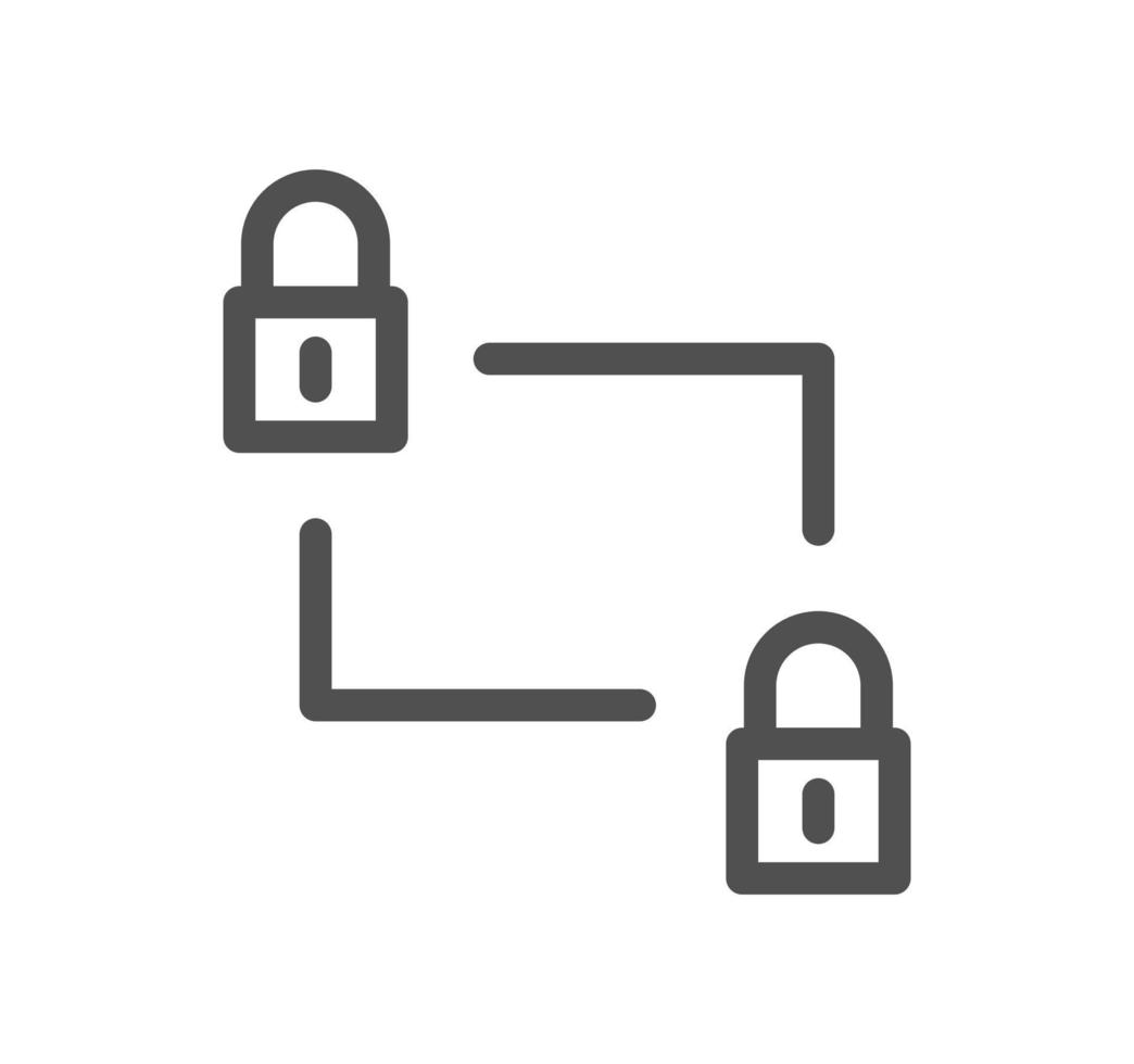 Locks icon outline and linear vector. vector