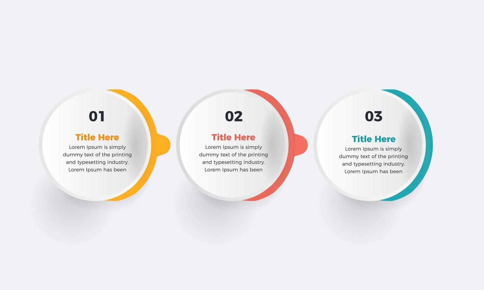 3 steps infographic presentation design, Business infographic circle shapes design template vector