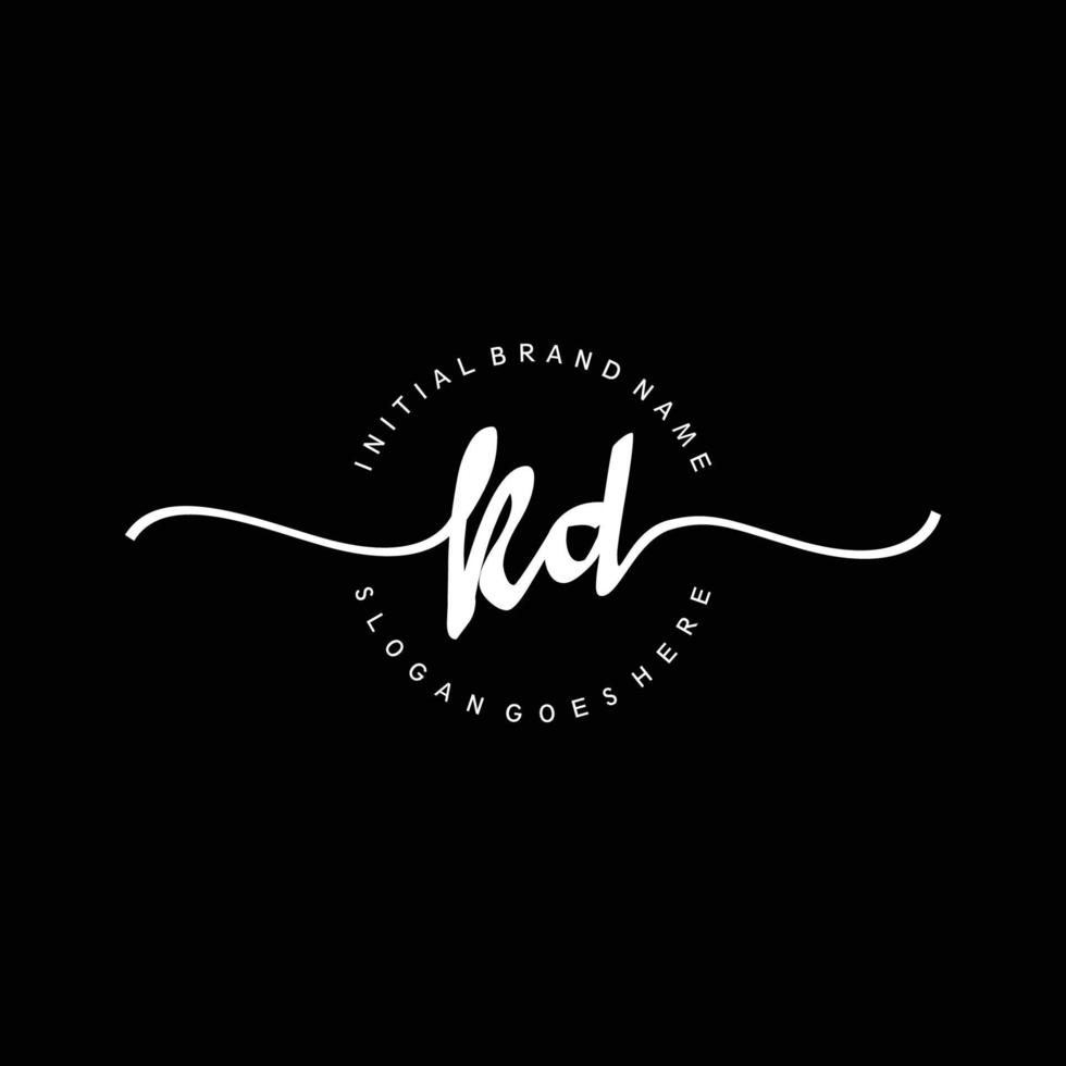 Initial KD handwriting logo template vector