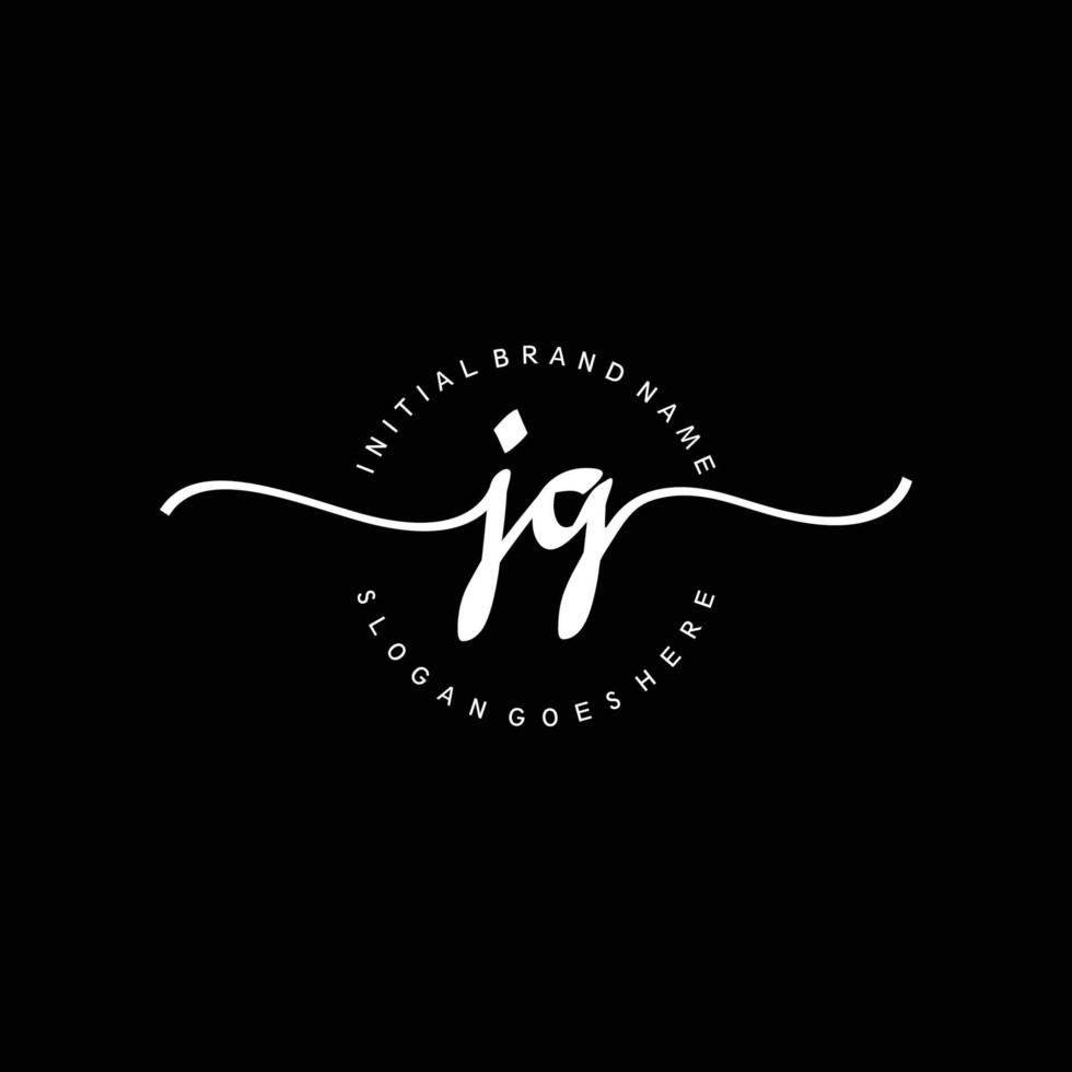 Initial JG handwriting logo template vector