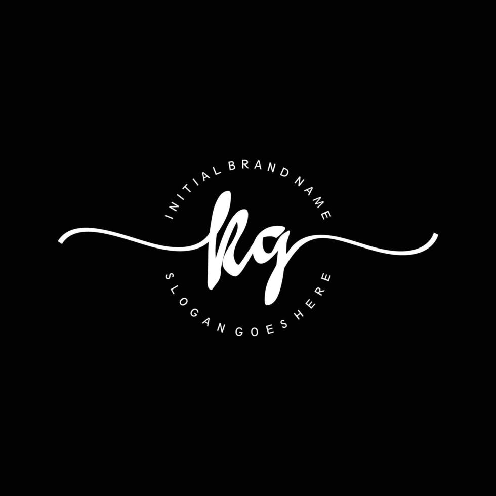 Initial KG handwriting logo template vector