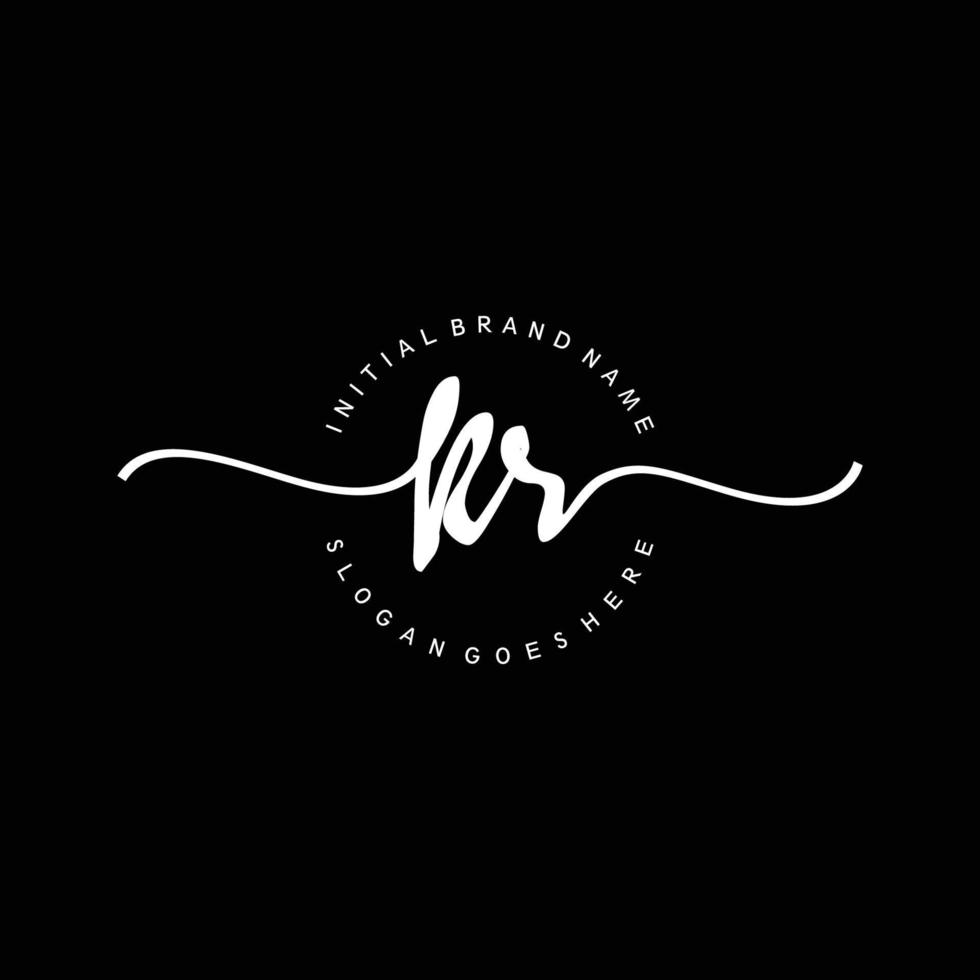 Initial KR handwriting logo template vector