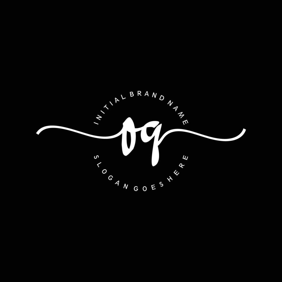 Initial OQ handwriting logo template vector