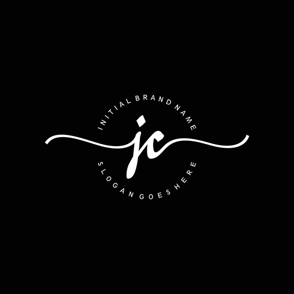 Initial JC handwriting logo template vector
