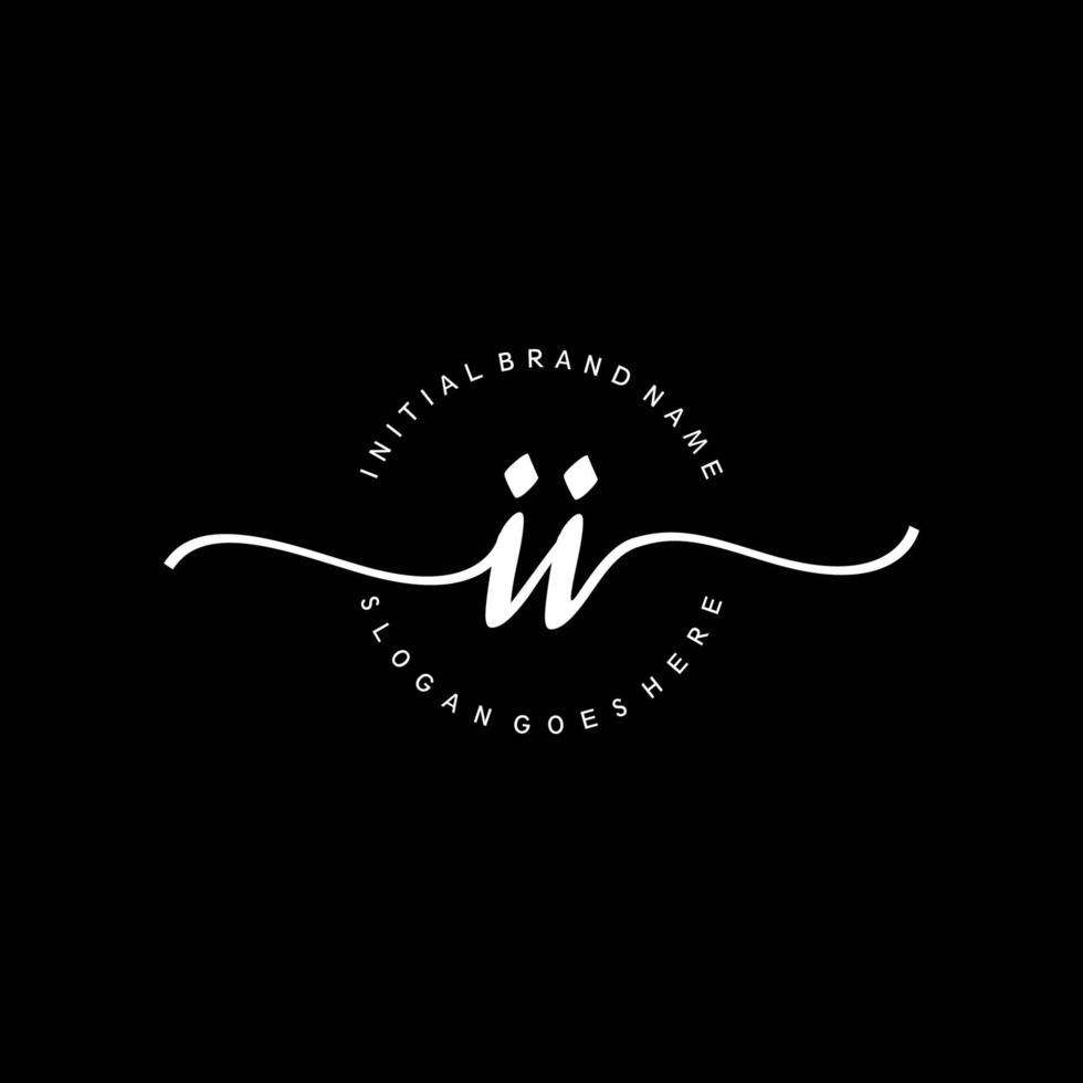 Initial II handwriting logo template vector