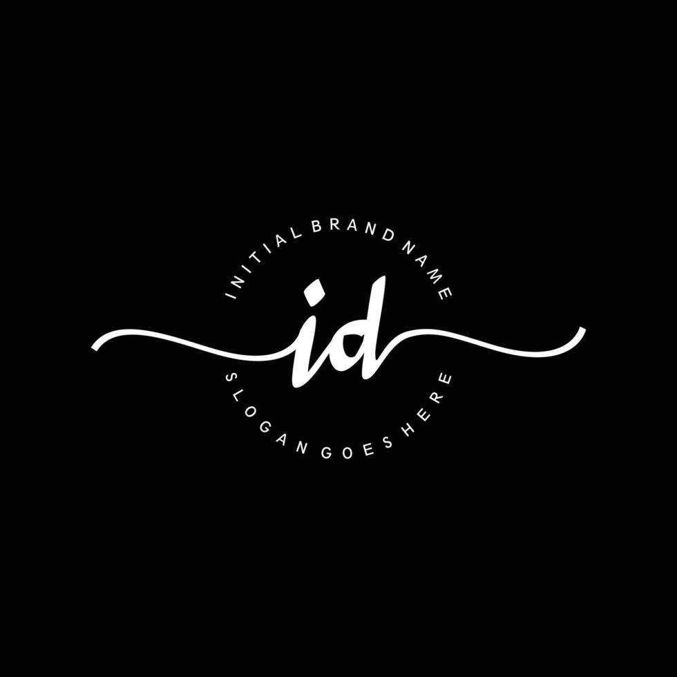 Initial ID handwriting logo template vector