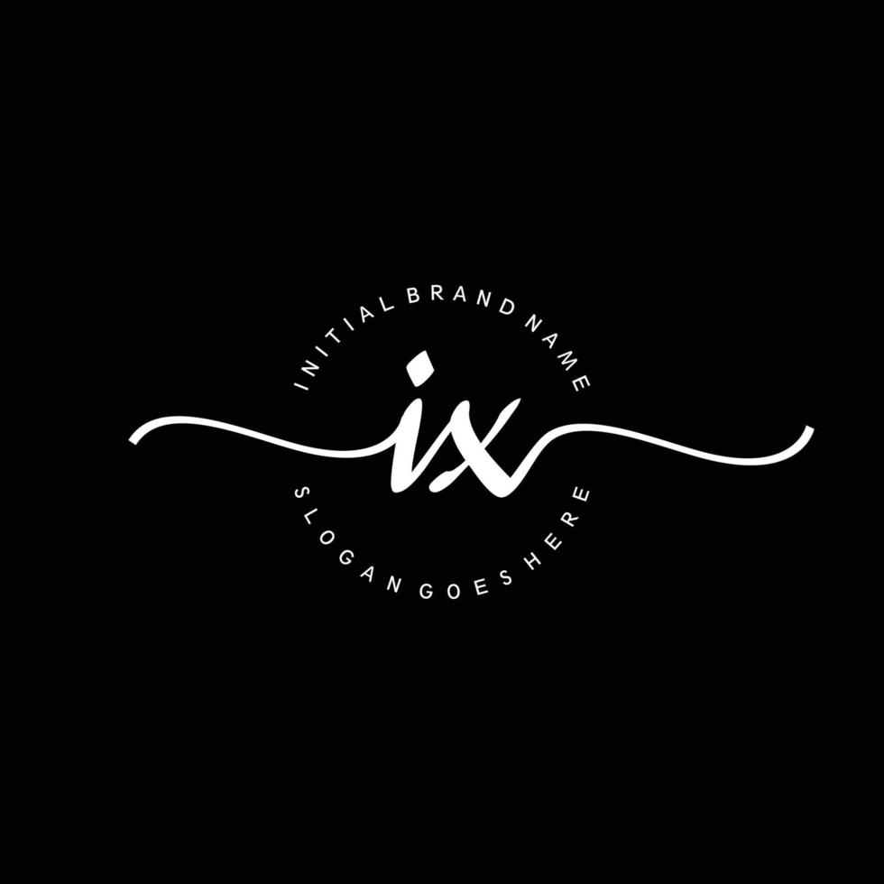 Initial IX handwriting logo template vector