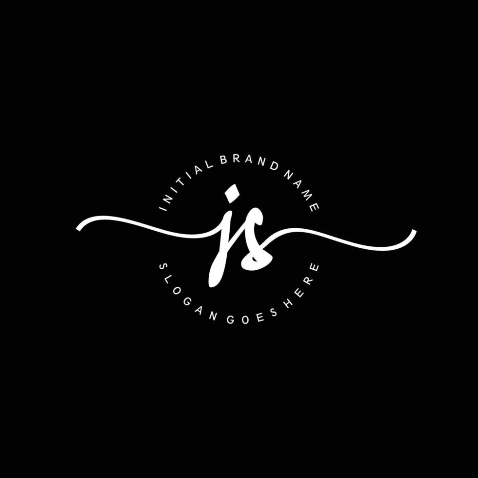 Initial JS handwriting logo template vector
