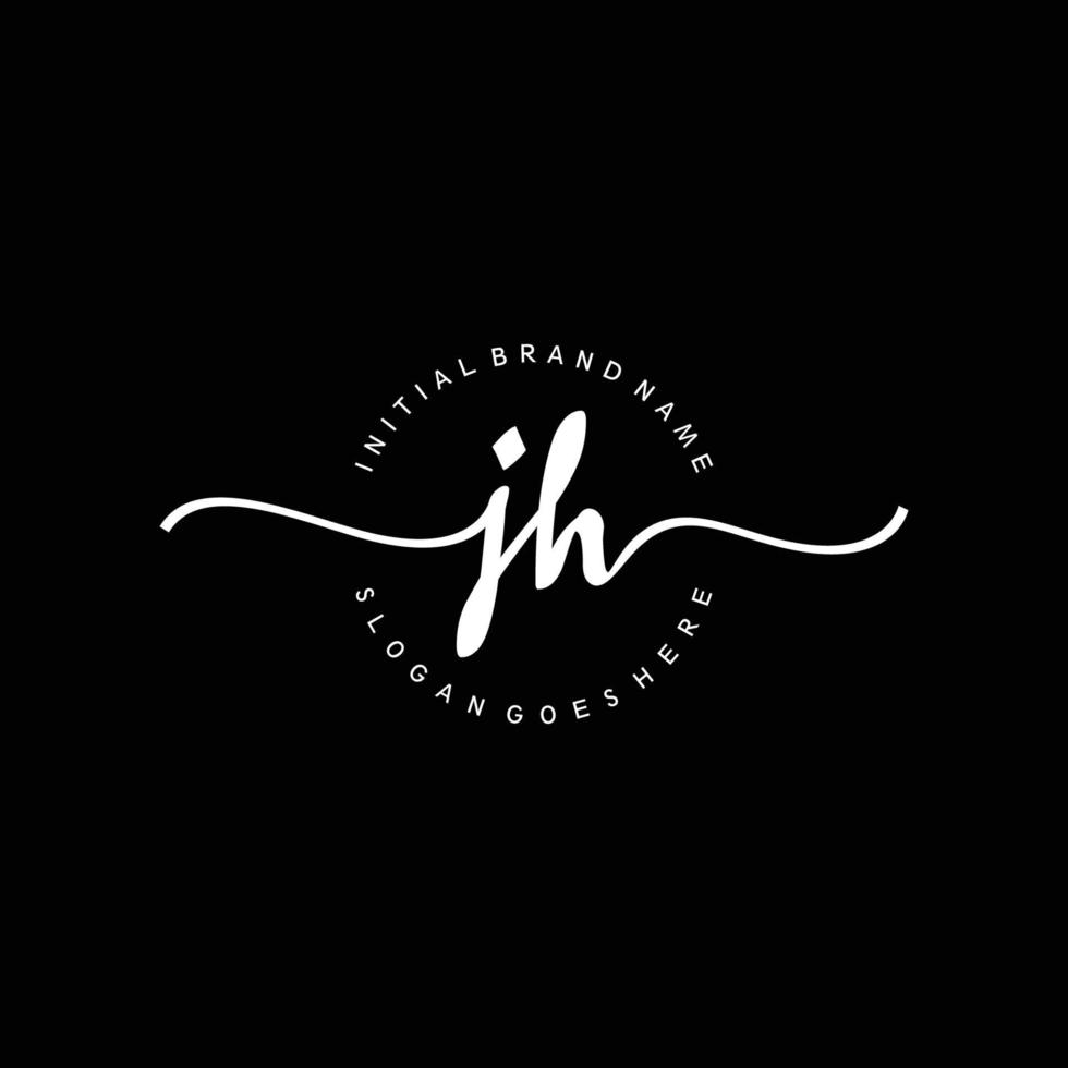 Initial JH handwriting logo template vector