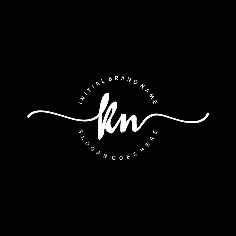 Initial KN handwriting logo template vector