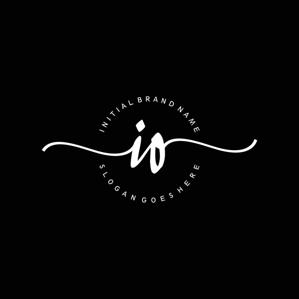 Initial IO handwriting logo template vector